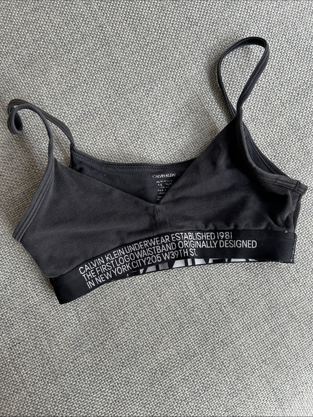 Calvin Klein Black Logo Elastic Wireless Bralette